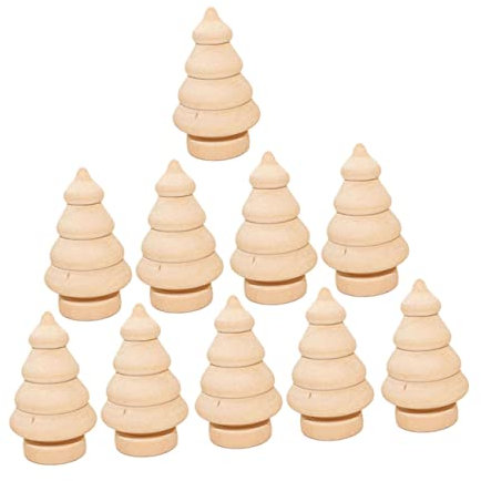 Warmhm 20stücke Holzfiguren Teilig Schneemann Und Weihnachtsbaum Zum Bemalen Kreatives Bastelspielzeug Für Weihnachten Für Familie Und Schule Aus Robustem Hartholz Für