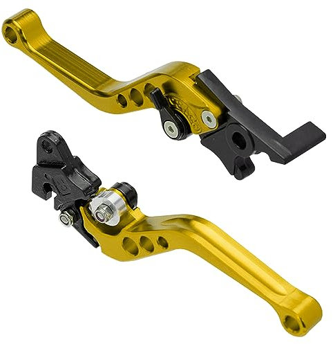 MOCNT 1 Paar Motorrad Bremshebel 22mm Motorrad Kupplungshebel Verstellbarer CNC Aluminium Kupplungstrommel Bremshebel Scheibenbremse Kupplungs Lenker Kupplungsbremshebel Gold