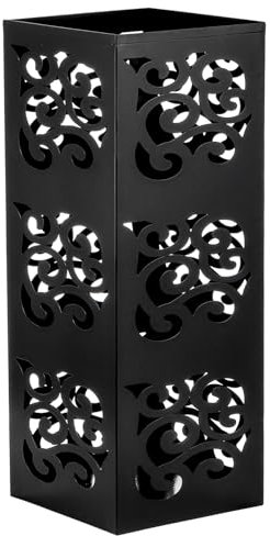 Kingrol Umbrella Holder, Free Stand Metal Umbrella Stand for Entryway, Home Office Decor, 6 x 6 x 15.75 Inch, Black