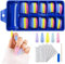 VZXQX 100 Pezzi Unghie Finte Adesive, Copertura Acrilico Completa Unghie Finte Lunghe French Colorate, Artificiale Unghie Finte Ballerina Medie con Adesivi per Ragazze Donne Halloween Natale Nail Art
