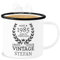 Emaille Becher Blechbecher - 40. Geburtstag - Tasse - Est.1985 Aged to perfection Limited Edition I - 300 ml - Weiß Schwarz - 40 1983 blechtasse 40.geburtstag 1984 tassen vierzigster vintage