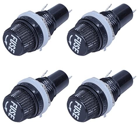 Bdfhjln 4 Stück 12 mm Gewinde mit Sicherungshalter für Sicherungshalter für 5 x 20 mm Sicherungen