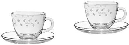 12tlg Set 6 Espresso Gläser mit 6 Unterteller Espressotassen Tasse Espressoglas