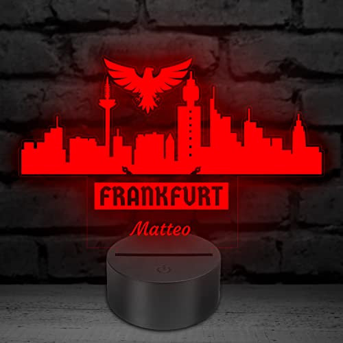 AINA Frankfurt Skyline Geschenke Fanartikel mit Namen Gravur 3D LED Lampe