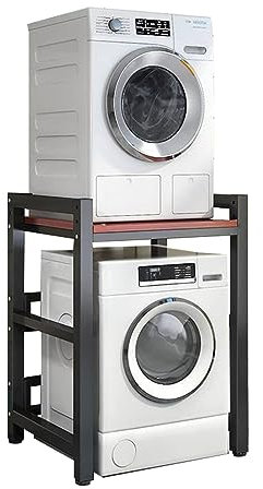 IMLAM Stapelset, Verstellbarer Ständer,Aufbewahrungseinheit für Wäsche, Frontlader-Waschmaschine und Trockner, tragbares Gestell mit 400 kg Kapazität