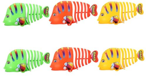 Totority 6st Uhrwerk-rockerfisch Spielzeug Zum Aufziehen Von Tieren Schwimmender Wackelfisch Pool-Float-badespielzeug Fischspielzeug Zum Aufziehen Kind Roboter Plastik