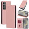 Vauki Funda Cuero para Samsung Galaxy S24 Plus con 1 Cristal Templado Carcasa PU Tipo Cartera Soporte Tarjetas Case Ranuras Soporte Plegable Tapa Libro Movil Flip Caso para S24 Plus 6.7, Rose-Gold