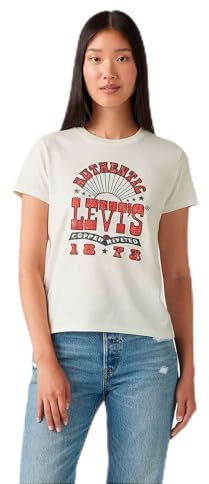 Levi's Damen The Perfect Tee T-Shirt, Copper Riveted Rock Poster Sugar Swizzle, M