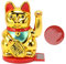Cyrank Lucky Fortune Cat, Lucky Cat Winkearm Lucky Cat Decor Lucky Feng Shui Cat Solarbetriebene Süße Winkekatze Mit Doppelseitigem Aufkleber(Gold)