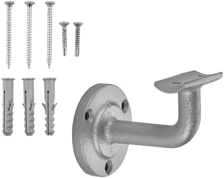 SOTECH 3 Stück Handlaufhalter ROBUST Silber Höhe 68 mm Ausladung 67,5 mm | für Handläufe mit Ø 45 mm Wandhalterungenfür Geländer