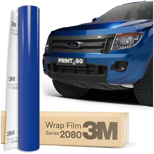 PRINT.GG Autofolie 3M 2080 Glanz Blaues Feuer G337, 152 x 10 cm, Selbstklebende Vinyl Car Wrapping Folie, Robuste Lackschutzfolie für Auto, Motorrad, Boot, mit hervorragender Haftung