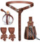 RoserRose Halloween Nekromanten Anzug, Mittelalter Kleidung, mit 250ml Zaubertrank FläSchchen, Mittelalter GüRtel, GüRtelschlaufe, für Cosplay, Zauberer, Hexe KostüM ZubehöR