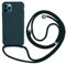 2NSPDRGNI Coque avec Collier Compatible avec iPhone 16 Pro Max,Tour de Cou Lanière en Corde Pendentif Housse,Silicone Souple Vert foncé