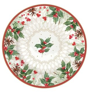 Easy Life Kuchenteller Christmas Berries Mistelzweige D. 19cm Porzellan