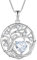 FJ Lebensbaum Kette Damen 925 Sterling Silber Baum des Lebens Halskette Zirkonia Anhänger April Geburtsstein Schmuck Geschenke für Frauen