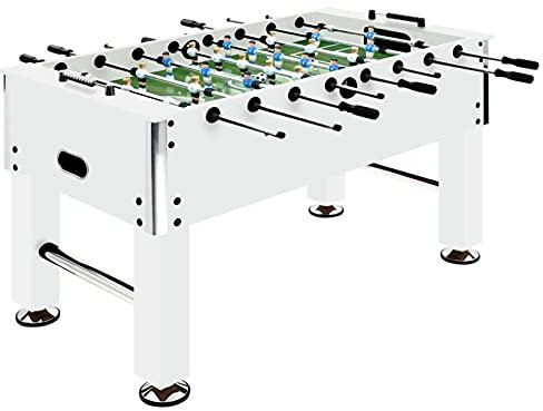 Somanki Kickertisch Stahl 60 kg 140x74,5x87,5 cm Weiß Tischkicker, Tischfussball, Tischkicker Bälle, Tischkicker Erwachsene, Spieltisch