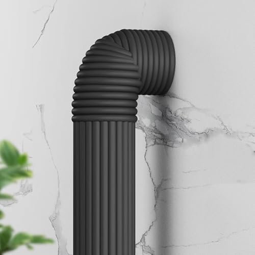 Foam and Foil Pipe Insulation Tape - 2M x 8cm Adhesive Wrap Cover for Winter Freeze Protection on Cold and Hot Water Pipes (Black)