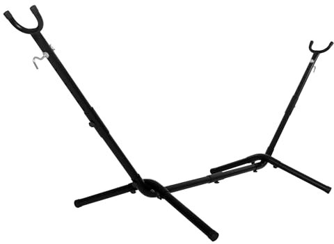 SPRINGOS Hängemattengestell Metall 120 kg – Stabiler, Regulierbarer Ständer für Hängematte mit Gestell, Outdoor Hängematte Gestell, Schwarz inkl. Tragetasche