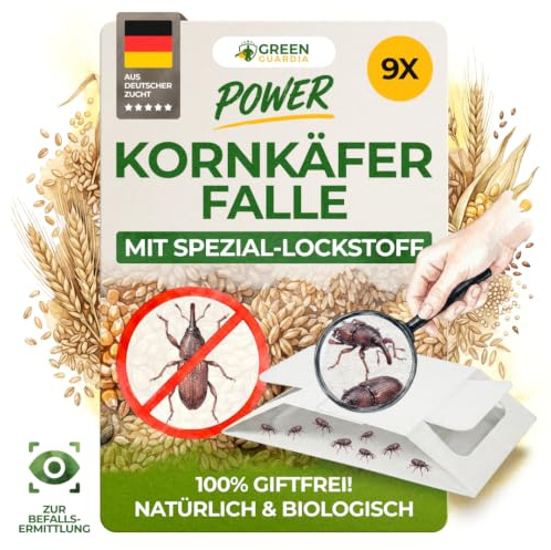 GREEN GUARDIA Lot de 9 pièges à charançons à grains avec attractif spécial - Respectueux de l'environnement - Piège sans produits chimiques avec surface adhésive puissante - Non toxique et sans odeur