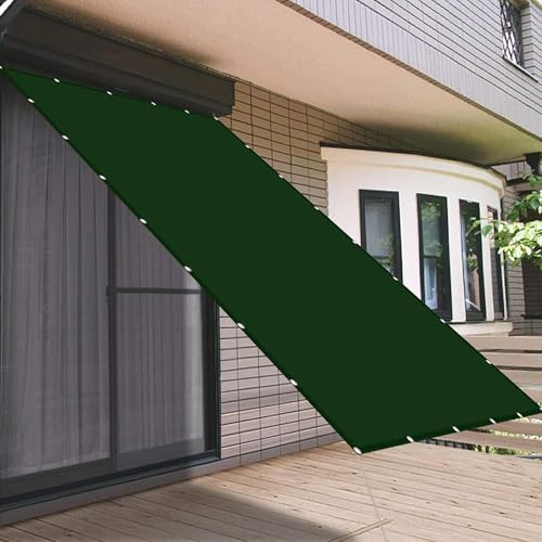 Filet Anti Chaleur Filet d'ombrage Bache 2.6 x 9 m Imperméable 98% Anti UV Voile Ombrage D'Ombre Auvent avec Cordons pour Patio Jardin Terrasse, Vert Foncé