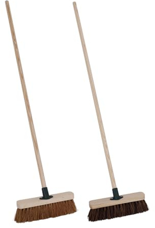 Charles Bentley Bassine & Coco Outdoor Broom Set of 2, Natural, 29x6x131