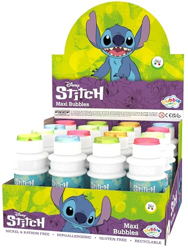 DULCOP - Packung mit 16 Stitch-Seifenblasen – 175 ml – 047071PA – Blau – Kunststoff – Offizielles Lizenzprodukt – Spielzeug für Kinder – Outdoor-Spiel – ab 3 Jahren