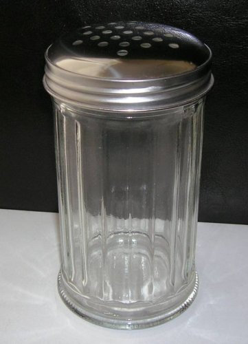 1 x Glass Stainless Steel Chocolate Icing Sugar Flour Shaker Cappuccino Shaker Dispenser