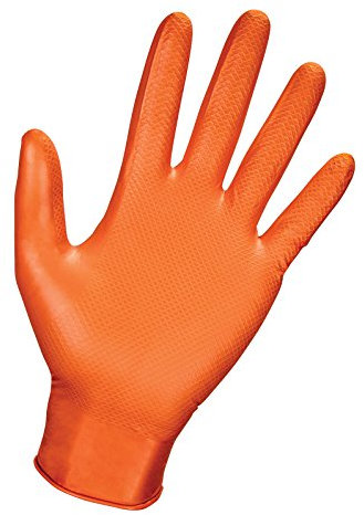 SAS Safety 66572 Astro-Grip Powder‐Free 7 Mil Nitrile Gloves, Medium, Orange