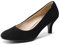 DREAM PAIRS Women's LUVLY Court Shoes Sandals Bridal Wedding Party Low Heel Pump Shoes, Size 5, Black/Nubuck