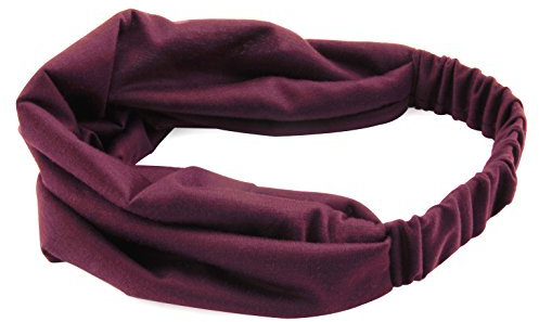 axy Haarband Yoga Stirnband Headband Hairband Wunderschön Damen Haarschmuck Sport Stirnbänder HB4 (Dunkelrot, Extra breit)