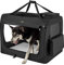 Feandrea Hundebox faltbar, Transportbox Hund, XXXL, Hundetasche, Oxford-Gewebe, Netzstoff, atmungsaktiv tragbar transportabel, Metallrahmen, mit Griffen, Taschen, 102 x 69 x 69 cm, schwarz PDC10H