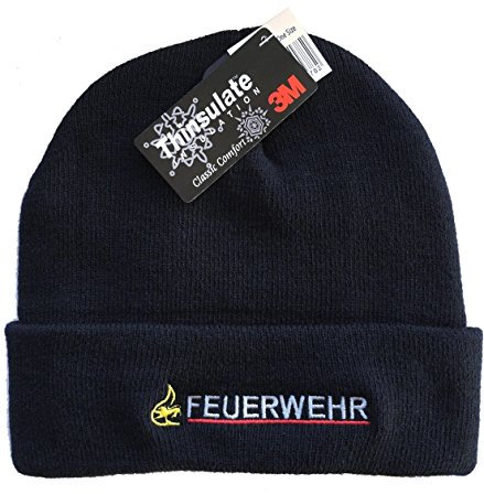 Atmungsaktive Navy Pudelmütze Feuerwehr BaWü mit Stauferlöwe Bestickt, 3M-Thinsulate Insulation
