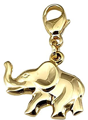 Charm Anhänger Einhänger Elefant 3D Glanz 333 Gold Gelbgold Qualität Unisex