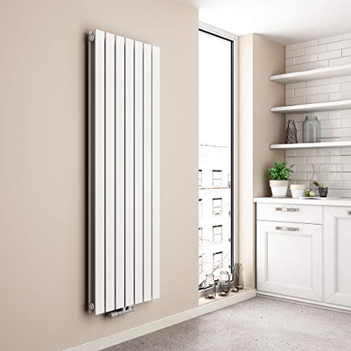 EMKE Vertikal Heizkörper 1600x540mm, Flachheizkörper Doppellagig Design Heizkörper Flach Paneelheizkörper Mittelanschluss Heizung Weiß 1739W