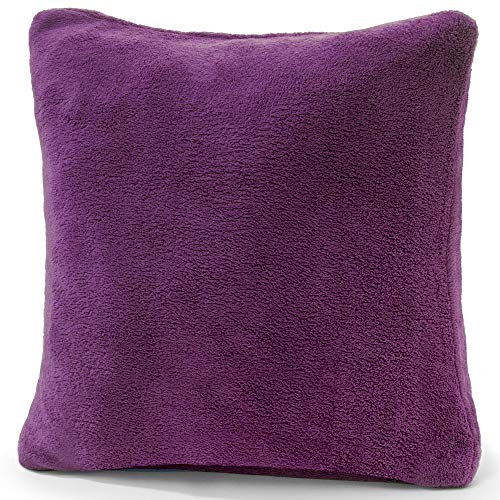 CelinaTex Xanio Dekokissen mit Innenkissen 80 x 80 cm lila Coral-Fleece Sofakissen Mikrofaser Kuschelkissen