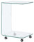 vidaXL Couchtisch mit 4 Rollen Beistelltisch Glastisch Wohnzimmertisch Sofatisch Teetisch Kaffeetisch Tisch 45x40x63cm Hartglas 8mm
