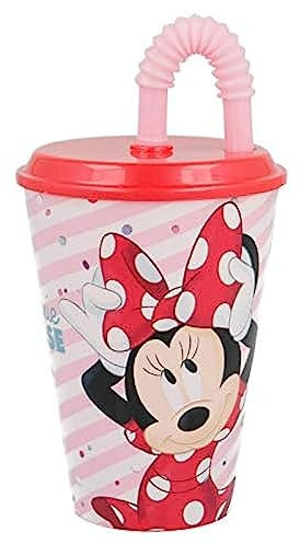 ALMACENESADAN 2673 ; gobelet avec paille réutilisable Minnie ; capacité 415 ml ; produit en plastique ; sans BPA