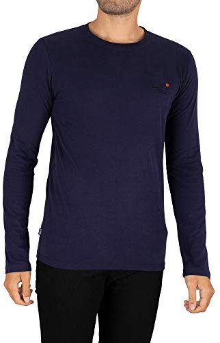 Superdry Men's Ol Vintage Emb Ls Top Ns T-Shirt, Rich Navy, XL