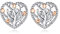 PEIMKO Boucles D'oreilles à Tige en Argent Sterling 925 en Forme D'arbre de Vie Délicat en Forme de Cœur Blanc/or Rose Cadeau Pour Femme et Fille Cadeau de Fête des Mères pour Maman