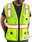 Dib Safety Warnweste mit Taschen und Reißverschluss, ANSI Klasse 2, strapazierfähig, mit reflektierendem 3M Klebeband 4XL