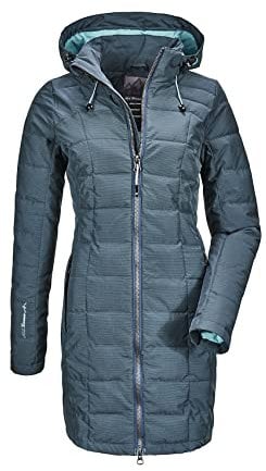 Killtec womens Parka en duvet avec capuche zippée Skane WMN Quilted PRK, vert bleu foncé, 40, 35618-000