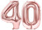 Siumir Zahlenballons Roségold Number Folienballons Zahl 40 Riesenzahl Luftballons für Geburtstag, Hochzeit, Jubiläum Party Dekoration