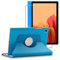 ebestStar - Funda para Samsung Galaxy Tab A7 10.4 T505 (2022, 2020), Carcasa Capa Giratoria, 360 Protectora, Cuero PU Soporte, Azul + Cristal Templado