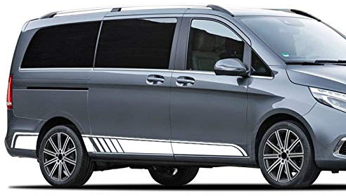 ZZMOQ Autoaufkleber Für Mercedes Benz Vito V Klasse W447 2014 2018, 2 Stück Auto Styling Seitenaufkleber Aufkleber Seitenrock Streifen Vinyl Aufkleber Autoaufkleber