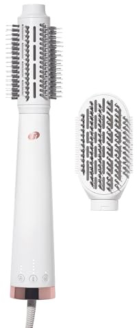 T3 AireBrush Duo Interchangeable Hot Air Blow Dry Brush with Two Attachments � Includes 15 Heat and Speed Combinations, T3 IonFlow Technology, Volume Booster Switch, Lock-in Cool Shot