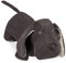 Relaxdays Türstopper Tope Puertas Perro, Sujetapuertas Decorativo, Tela, Arena, Peluche Suelo Animal, Freno Pesado Interior, Marrón, 1 Pieza