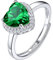 Suplight Damen Ringe aus 925 Sterling Silber Kristall Fingerring mit Geburtsstein Mai in Herzschnittform Zirkonia Damenring Synthetischer Smaragd