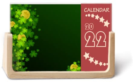 Clover Irland St. Patrick's Day 2022 Tischkalender Planer 12 Monate