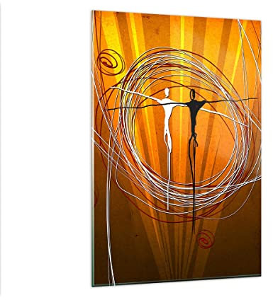 Wandbilder Dekoration Wohnzimmer Leute Tanz Linien Tapeten Bilder auf Glas 80x120cm Glasbild Schlafzimmer Küche Deko Wand Kunstdruck Art Groß XXL Wanddeko Bild im Glas Modern Wall Decor GPA80x120-1877