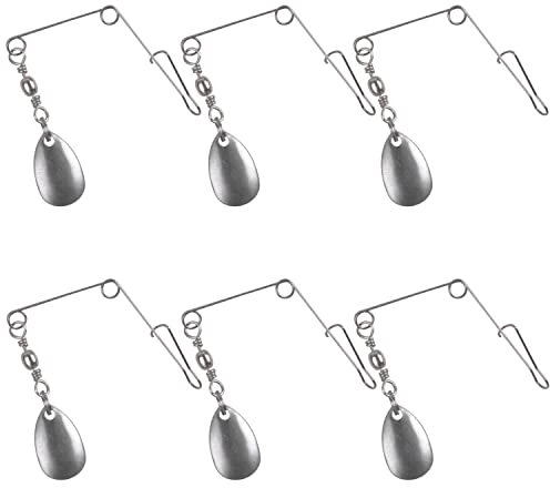 Fishing Spinner Blades,Smooth Spoons Rigs Spinnerbait Wire Shaft with Colorado Blade Spin Jig Spinners Lure Replacement Spinnerbait Making Accessories Supplies